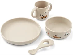 Liewood emergency vehicle/sandy spisesæt Vivi silikone (4-pak)